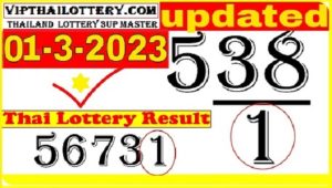 Thailand Lottery 3up Master Today 3d Vip Results 01.03.2023