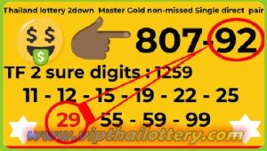 Thailand Lottery Master Gold Sure Digit Pair 01 July 2023