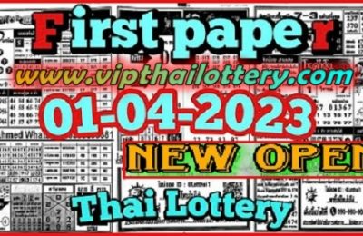 Thailand Lottery 4Pic First Paper (1st ) Open 01-04-2023