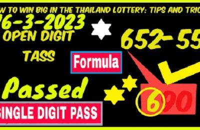 Thailand Lottery Open Single Digit Passed Win Trick 16.03.2023