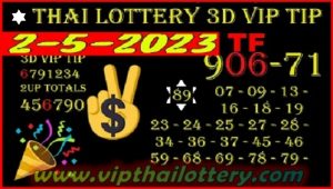 Thai Lottery 3D Vip Tip TF Today Results 2up Total 2nd May 2023