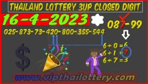 Thailand Lottery 3up Closed Digit Formula Second Tandola 16.04.2023