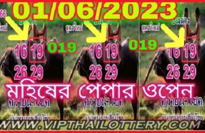 Thai Lottery 3up & Down Papers Original Hit Touch 01-06-2023