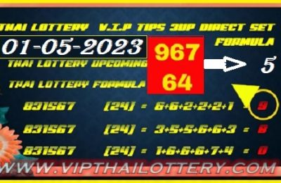 Thai Lottery V.I.P Tips 3UP Direct Single Set Formula 01.06.2023