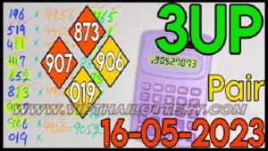 Thailand Lottery 3up Pair Set & Open Digit Pass 16-05-2023