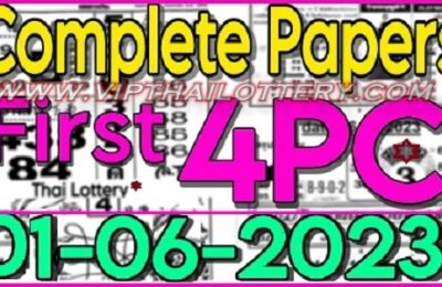Thailand Lottery First 4pic Complete Papers 1st June 2023