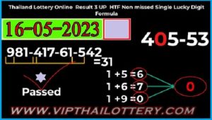 Thailand Lottery HTF Non-Missed Single Lucky Digit 16.05.2023