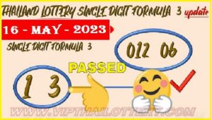 Thailand Lottery Single Digit Formula Update Passed 16 May 2023