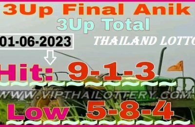 Thailand Lotto Hit Set Total 3UP Final Anik 1st June 2023