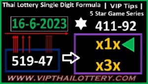 Thai Lottery Single Digit Formula Vip 5 Star Game Series