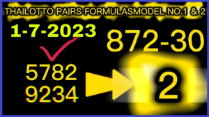 Thai Lotto Pairs Formula Model Vip Tips 1st July 2023