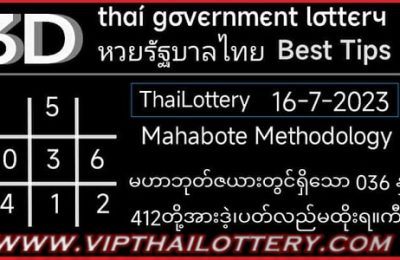 3D Thai Government Lottery Best Tips Down Cut Digits