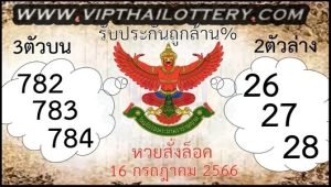 Thai Lottery New Formula Top Ten Digits Long Term 16 July 2023