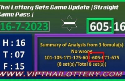 Thai Lottery Today Straight Sets Game Pass Update 16-07-2023