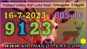 Thailand Lottery 3UP Lucky Total Single Digit 16th July 2023