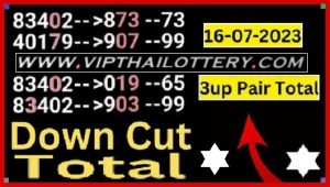 Thailand Lotto Online Down Cut Pair Total 16th July 2023