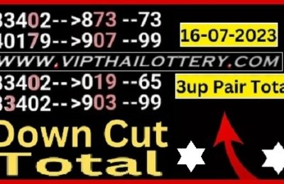 Thailand Lotto Online Down Cut Pair Total 16th July 2023