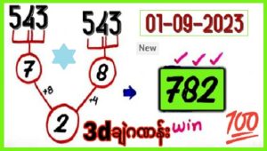 Thai lottery Joda Win 3UP Game TF 3D Pair 01 September 2023