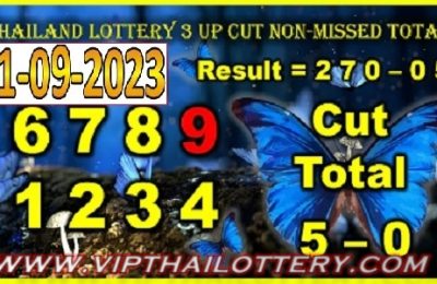 Thailand Lottery 3UP Cut Non-Missed Totals 1st September 2023