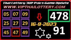 Thai Lottery 3UP Pairs Game Update Online VIP 16-9-2023