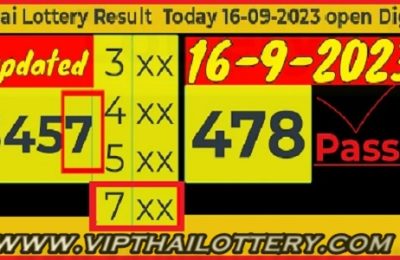 Thai Lottery Open Digit Pass Today Results 16th September 2023