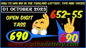 Thai Lottery Open Digit Tass Big Win Trick Result 01 October 2023