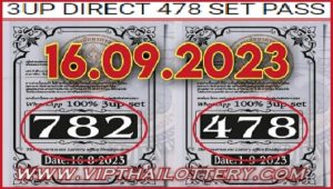 Thailand Lottery 3d 100% Driect Set Pass HTF Tass 16-09-2023