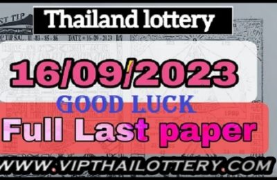 Thailand Lottery Full Last Paper Bangkok Book 16.09.2023