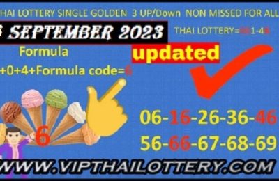 Thailand Lotto Single Golden Down Non Missed Formula 01-09-2023