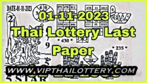 Thai GLO Government Lottery Bangkok Last Paper 1-11-2023