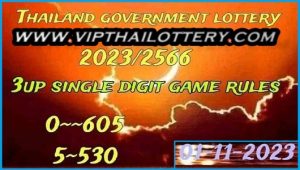 Thailand Government Lottery 3up Single Digit Game Rules 1-11-23