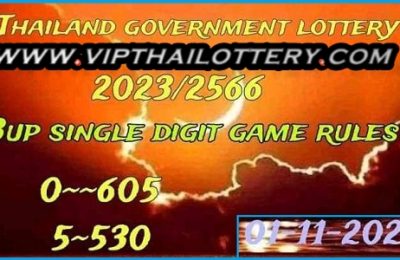 Thailand Government Lottery 3up Single Digit Game Rules 1-11-23