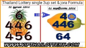 Thailand Lottery Single Set With jora Formula 01 November 2023