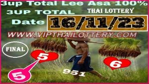 Thai Lottery 3up Total Lee asa 100% Final Hint 16-11-2023