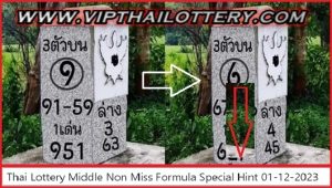 Thai Lottery Middle Non Miss Formula Special Hint 01-12-2023