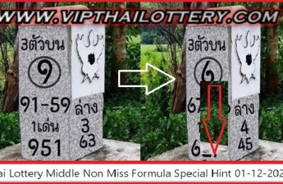 Thai Lottery Middle Non Miss Formula Special Hint 01-12-2023