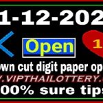 Thai lotto 100% Sure Tips Down Cut Digit Paper Open 01-12-2023