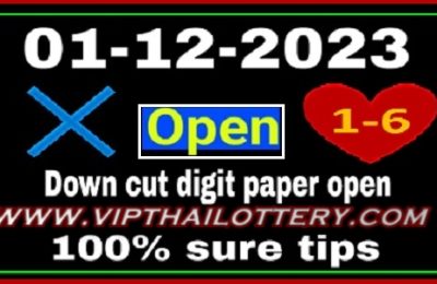 Thai lotto 100% Sure Tips Down Cut Digit Paper Open 01-12-2023