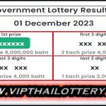 Thailand Government Lottery Results 01 December 2023