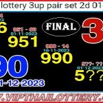 Thailand Lottery 3D Pair Set Cut Digit Rumble Game 01-12-2023