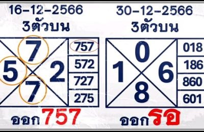 Thai Government Lotto HTF Single Final Digit Hot Pair 30-12-2023