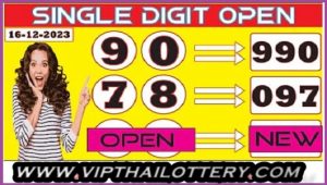 Thailand Lottery Single Digit Straight Rumble Cut Pair 16-12-2023