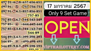 Thai Lottery Only 1 set Number Formula Calculation Tip 17.01.2024