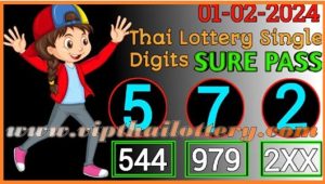 Thai Lottery Single Digit Sure Pass Total Win 01-02-2024