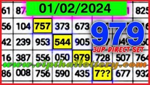 Thailand Lottery Fully 3up Direct Set Total Pass Game 01-02-2024