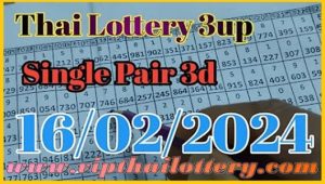 3D Thai Lottery Single Pair Route Chart Tips 16/02/2024