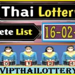 Thai Lottery Online Complete List Full Result Chart 16.02.2024