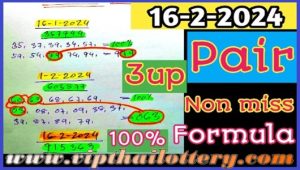 Thai Lotto Single 3up Non Miss Touch Pair Formula 16/02/2024