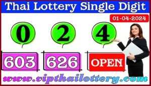 Thailand Lottery Live Single Digit 2D Formulas 01 April 2024