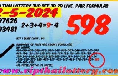 Thailand Lottery Result 3D VIP Open Pair Win Formula 02/5/2024